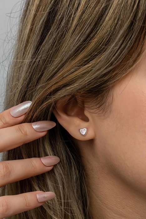 Heliophilia Silver NRZ999500 Pendientes de Plata de Ley 925 con Circonita Rosa y Baño de Rodio